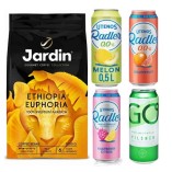 Зерновой кофе и 4 безалкогольных пива